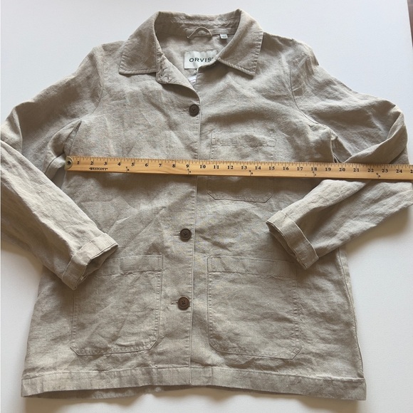 NWT Orvis Linen Jacket Women's XS Light Tan Front Pockets-Buttons Up (G4) - Picture 3 of 12